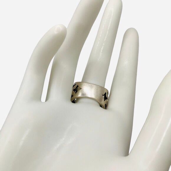 Premier Designs "Starry night" Banded Silver Ring Size 8 - Picture 6 of 7